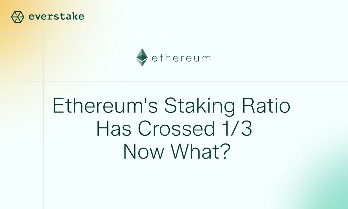 everstake_pool's tweet photo. 1/11 Ethereum just crossed a line it has never crossed before.

Over a third of all ETH supply is now staked. But the problem is that the network was never designed for this to happen, and now there's a very real debate about what to do next.

Thread: https://t.co/yXOpKwibKS