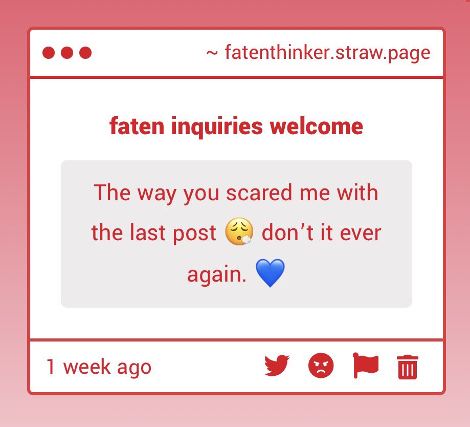 fatenthinker's tweet photo. DW FATENTHINKER IS NEVER LEAVING I PROMISE https://t.co/iqPqU8I94h