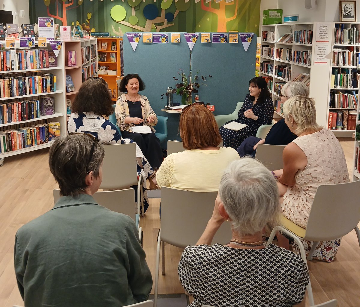 corkcolibrary's tweet photo. We had a lovely intimate session with two authors yesterday in #Macroomlibrary. 

Madeline D'Arcy and Kate Barry discussed the possible reasons why some people publish books only in their later years.

Madeliine shared what inspires her and also brought a prop which evoked ideas and memories and a great discussion .

A lovely event!

#bealtaine
#AgeandOpportunity
#WhatsInYourLibrary