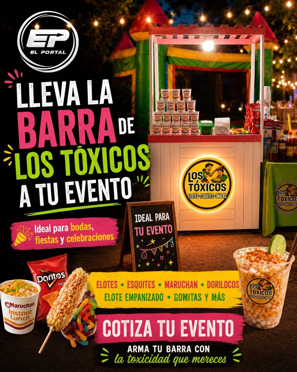 ixcaquixtla's tweet photo. #ElPortal || 🌽🔥 BARRA DE SNACKS PARA TU EVENTO

Nuestro patrocinador Los Tóxicos lleva el sabor hasta tus fiestas, reuniones y celebraciones con su nueva barra de snacks 🤤

Una opción diferente para consentir a tus invitados https://t.co/XX947ZbGOF