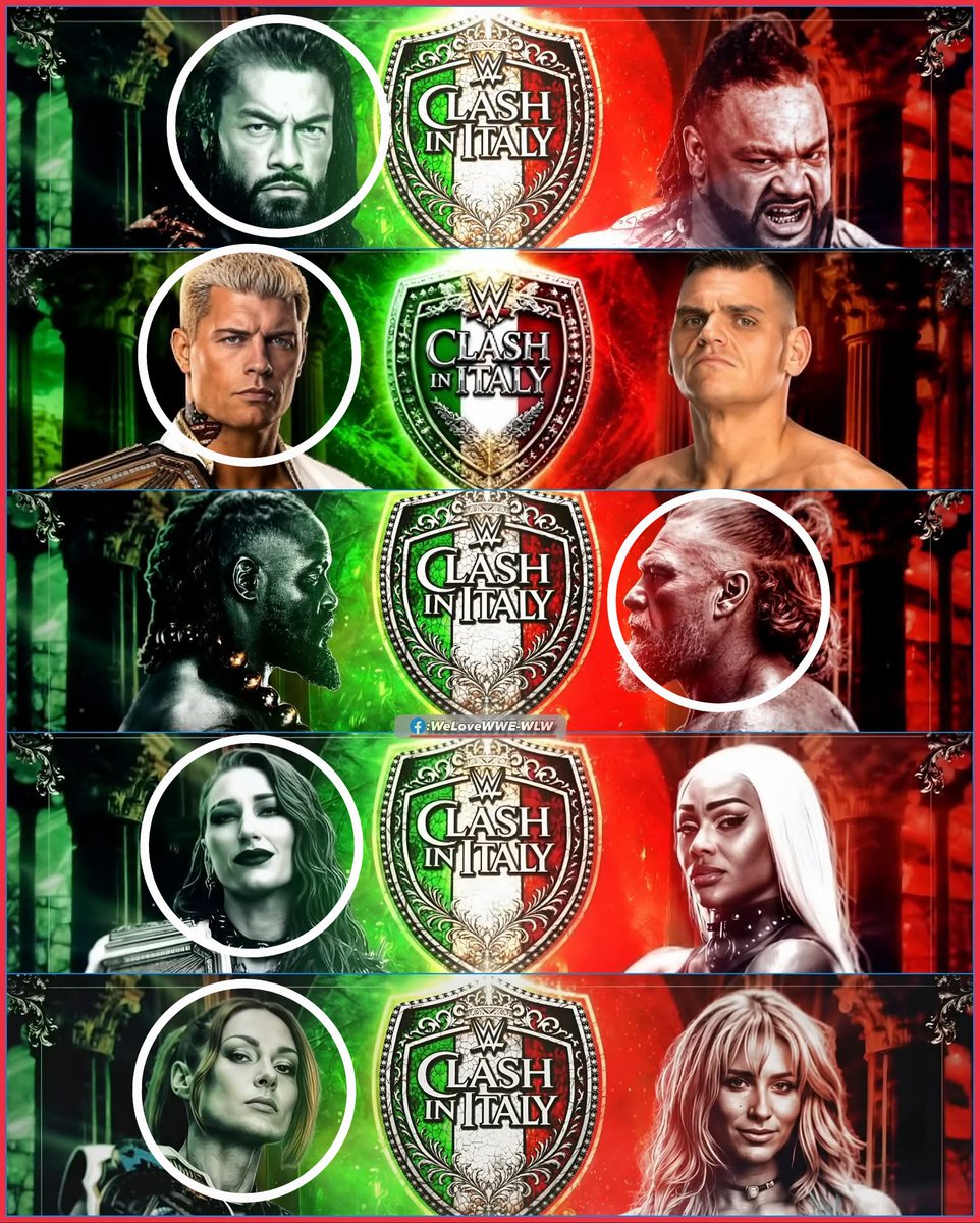 headofvamps's tweet photo. My predictions for WWE Clash in Italy! 🇮🇹 💥 https://t.co/Vqf7QK0CUb