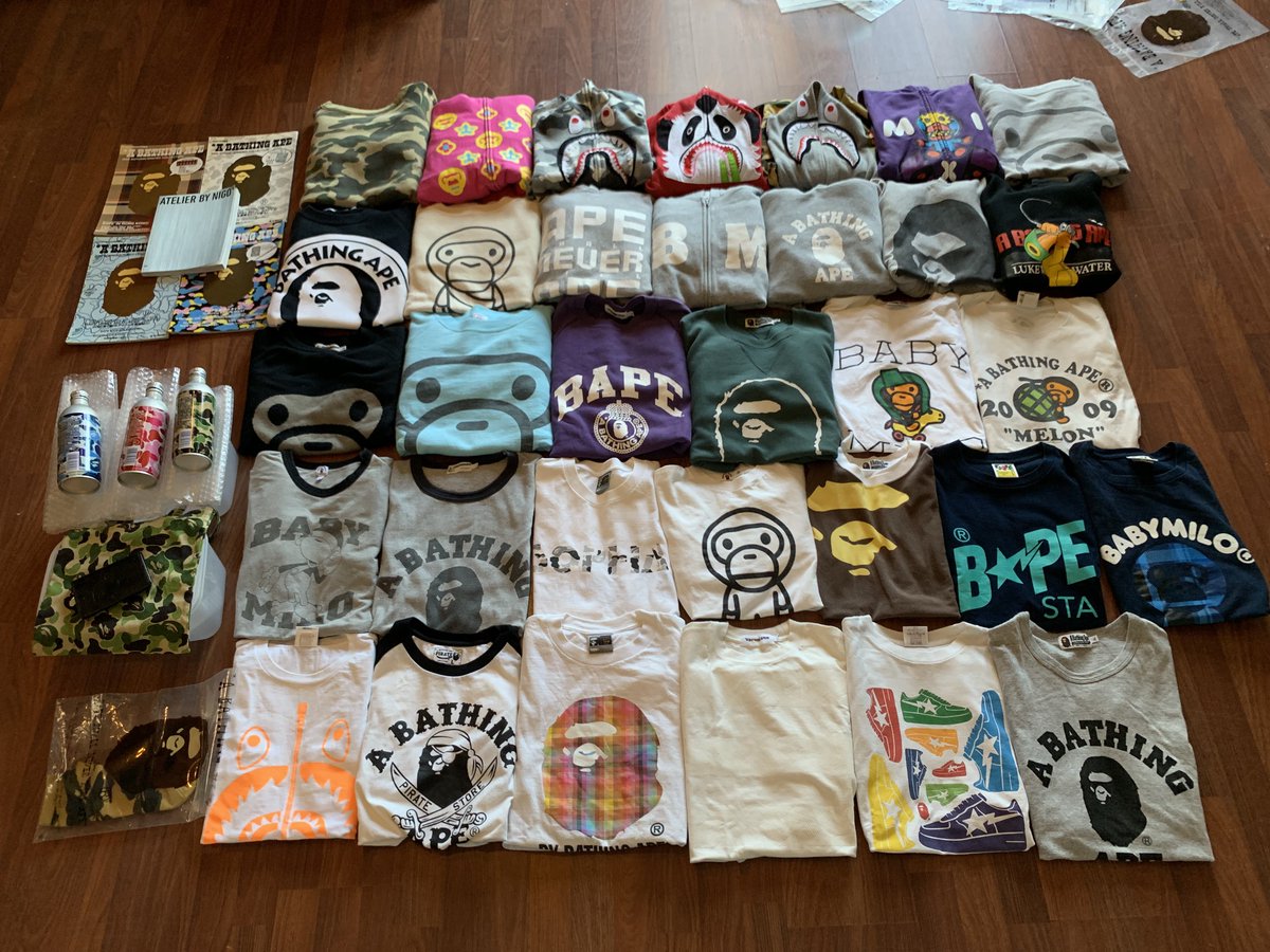 TangSosa's tweet photo. 2018-2020 , I had the illest Bape connect from Japan/Shibuya. Would buy a box of 30-50 pieces a month. Used to take what I like and flip the rest in Stores/Consignment. https://t.co/QvRHoeY3EV