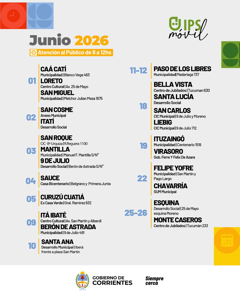 IPSCorrientes's tweet photo. Con el IPS, #SiempreCerca
Durante junio seguimos recorriendo distintos puntos de la provincia con nuestras Oficinas Móviles para acompañarte y acercarte cada trámite, consulta y gestión de una manera más simple y accesible. https://t.co/hxSEIlxjfW