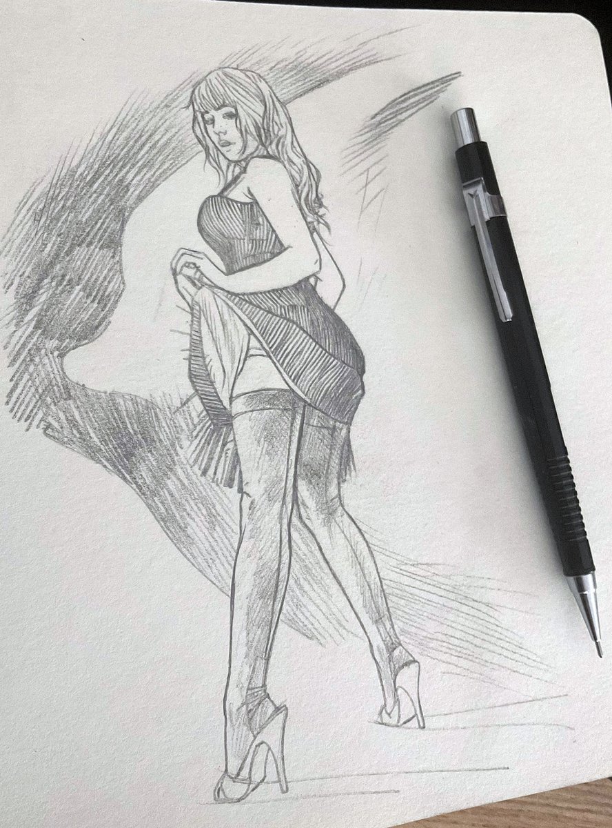 marcoturini's tweet photo. A sweet little pin-up drawn in pencil… on an extremely small format.
Sometimes working small makes every line feel even more important — intimate, delicate, and direct.#MarcoTuriniArt #PinUpArt #PencilDrawing #TraditionalArt #SketchbookArt #ComicArt #ComicBookArt #DrawingOnPaper https://t.co/AfhCzvmeGS