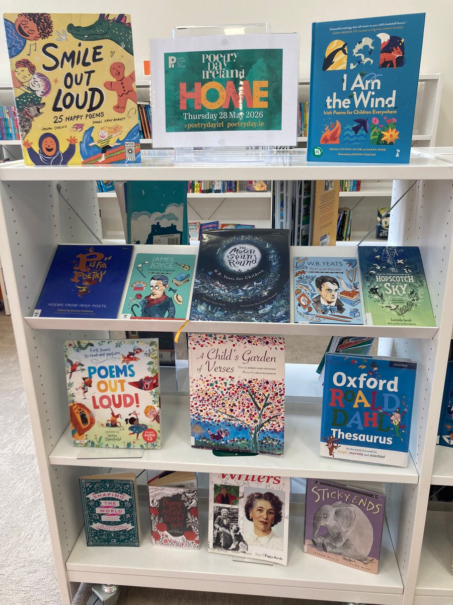 corkcolibrary's tweet photo. “Poetry is music written for the human voice” – Maya Angelou ✏️

#CarrigalineLibrary is celebrating #PoetryDayIRL with some of our favourite verse - there’s something for everyone, so come visit and celebrate with us! 📚✨

@Corkcoco 
@LibrariesIre https://t.co/PZNyURzKzI