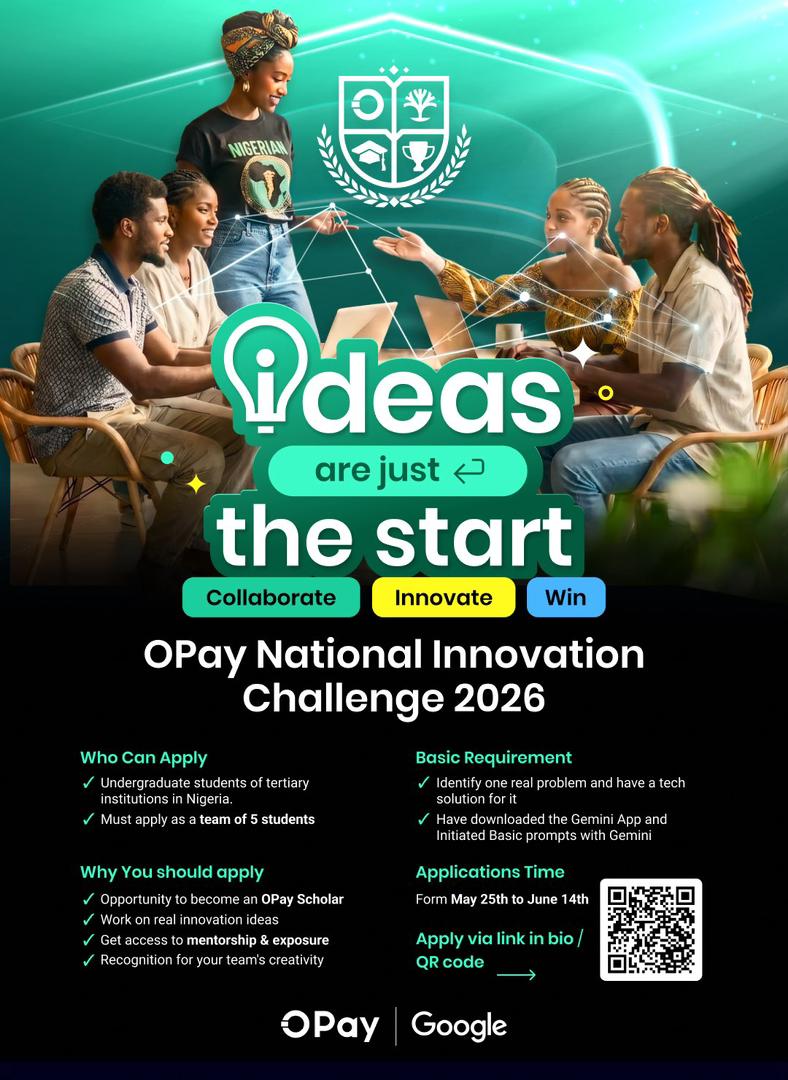 Daxzbit's tweet photo. Your ticket to corporate tech internships and global corporate exposure is finally here. OPay Futures offers top participants in the #OPayInnovationChallenge career openings with @OPay_NG & elite partners. Form a team of 5 students from any campus & apply early: https://t.co/xGwv40d0Wz #OPayScholars2026