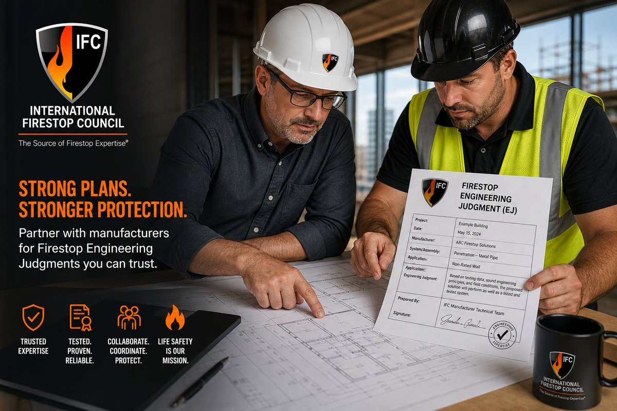 Firestop_Org's tweet photo. If your EJ doesn’t involve the manufacturer, you’re introducing risk.
Manufacturers bring test data, real-world performance insight, and code alignment.
Involve them. Protect the system. Protect lives.
https://t.co/4jl8qb3qWq 

#Firestop https://t.co/KNL4E0ntme
