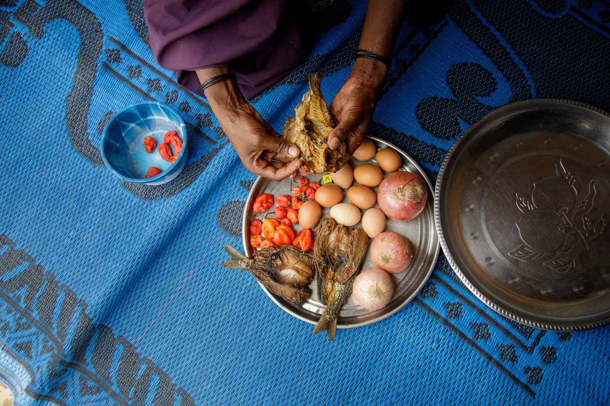WFP_Nigeria's tweet photo. In 🇳🇬, access to nutritious food is saving lives.
On #WorldNutritionDay, Fatima &amp; her children remind us that good nutrition means mindful eating - healing, strength &amp; fuel for the body &amp; mind. 

@WFP strives to ensure that the people we serve are not only fed but well-nourished. https://t.co/pGspyqZIYF
