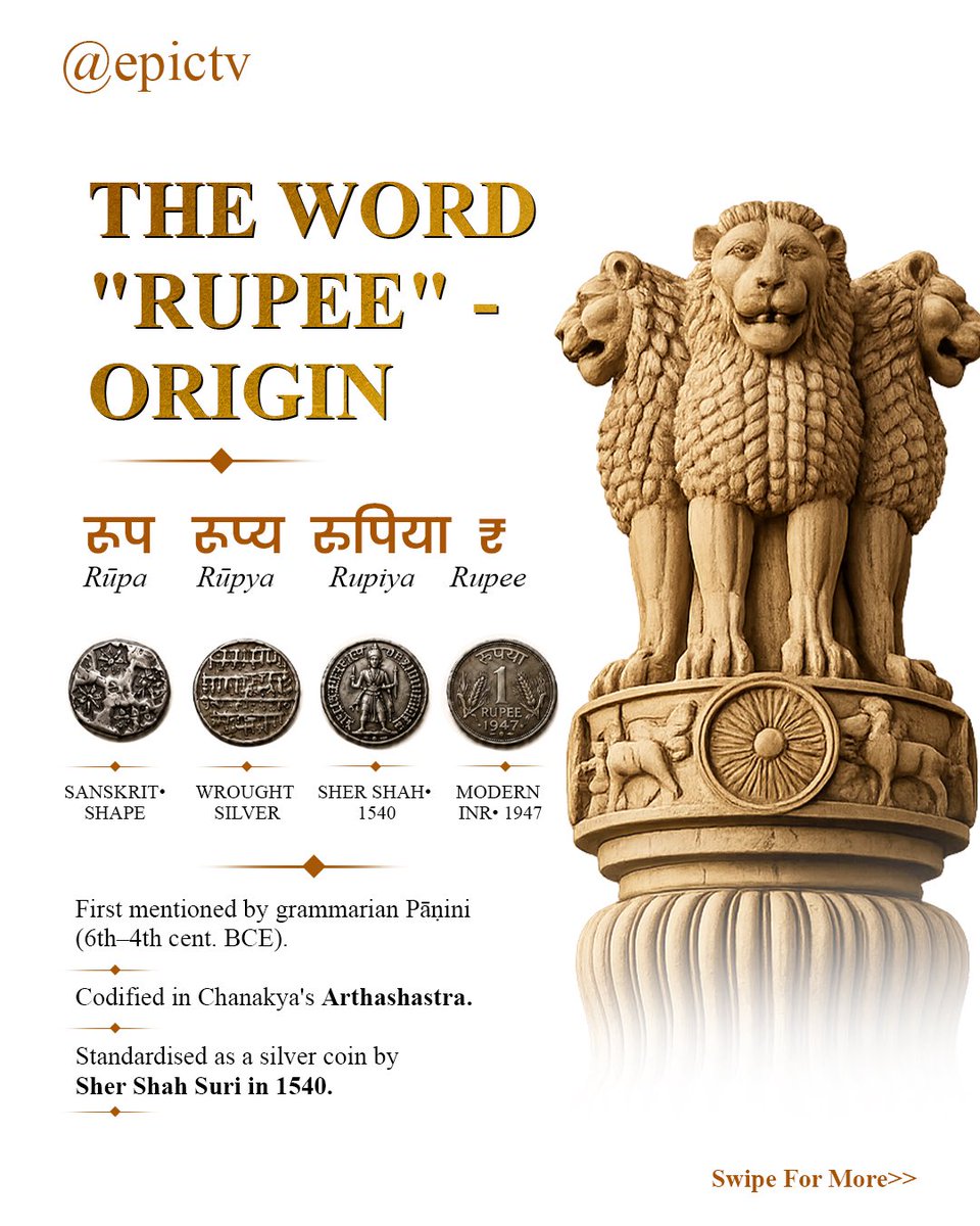 OfficalEPICTV's tweet photo. Every currency carries more than value. From ancient kingdoms to modern India, the journey of Indian currency reflects the rise and fall of different eras.

Watch ‘Kissa Currency Ka’ only on EPIC Tv for more details. https://t.co/0izbxunJRg