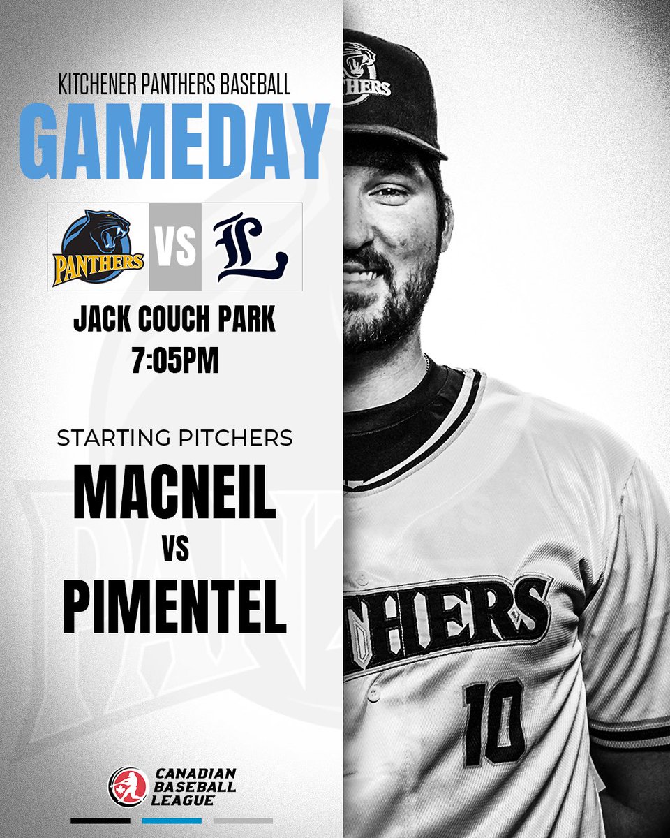 cbl_panthers's tweet photo. BACK AT THE JACK 🐾

Make sure you get your tickets and join us tonight! 

📍: Jack Couch Park 
🚪: 6:00pm 
⏰: 7:05pm 
🆚: @londonmajors 

#Panthers #CBL #PackTheJack https://t.co/UO8elmFX9b