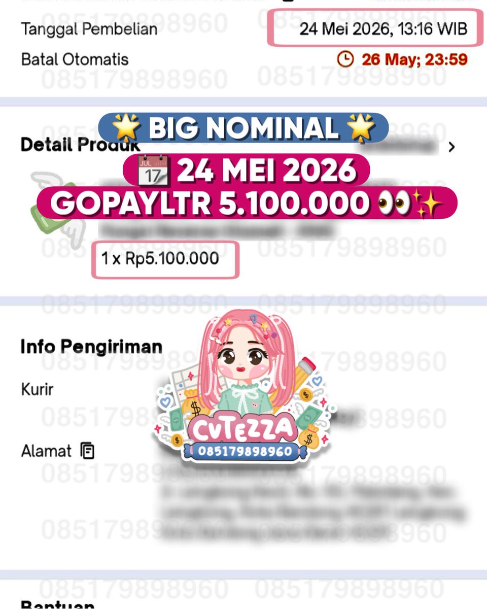 zaadimanamana's tweet photo. 📣 BIG NOMINAL 2026

📆 24 MEI 2026

Masuk ;
꒰ 🔍꒱  𝐂𝐂 𝐓🅾️𝐊𝐏𝐄𝐃 𝟓.𝟎𝟎𝟎.𝟎𝟎𝟎 ✨
꒰ 🔍꒱  𝐆𝐏𝐘𝐋𝐓𝐑 𝟓.𝟏𝟎𝟎.𝟎𝟎𝟎  ✨

 1OO% Trusted since 2022 👋🏻😍  cair sat set hitungan menit 📢✨ https://t.co/LDxkpYnD3p