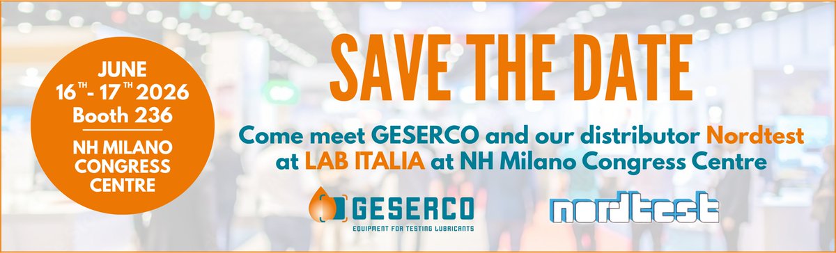 geserco's tweet photo. GESERCO at Lab Italia 2026 with Nordtest!

Join us June 16–17 in Milan at Booth 236 to discover the DPOT™ - Digital Precision Oil Tester

-Water content analysis down to 1 ppm
-Digital results in 90s
-ISO/AFNOR compliant
-No hazardous reagents

More info: https://t.co/Heh0BNIkDi https://t.co/xCyvIGvI9r