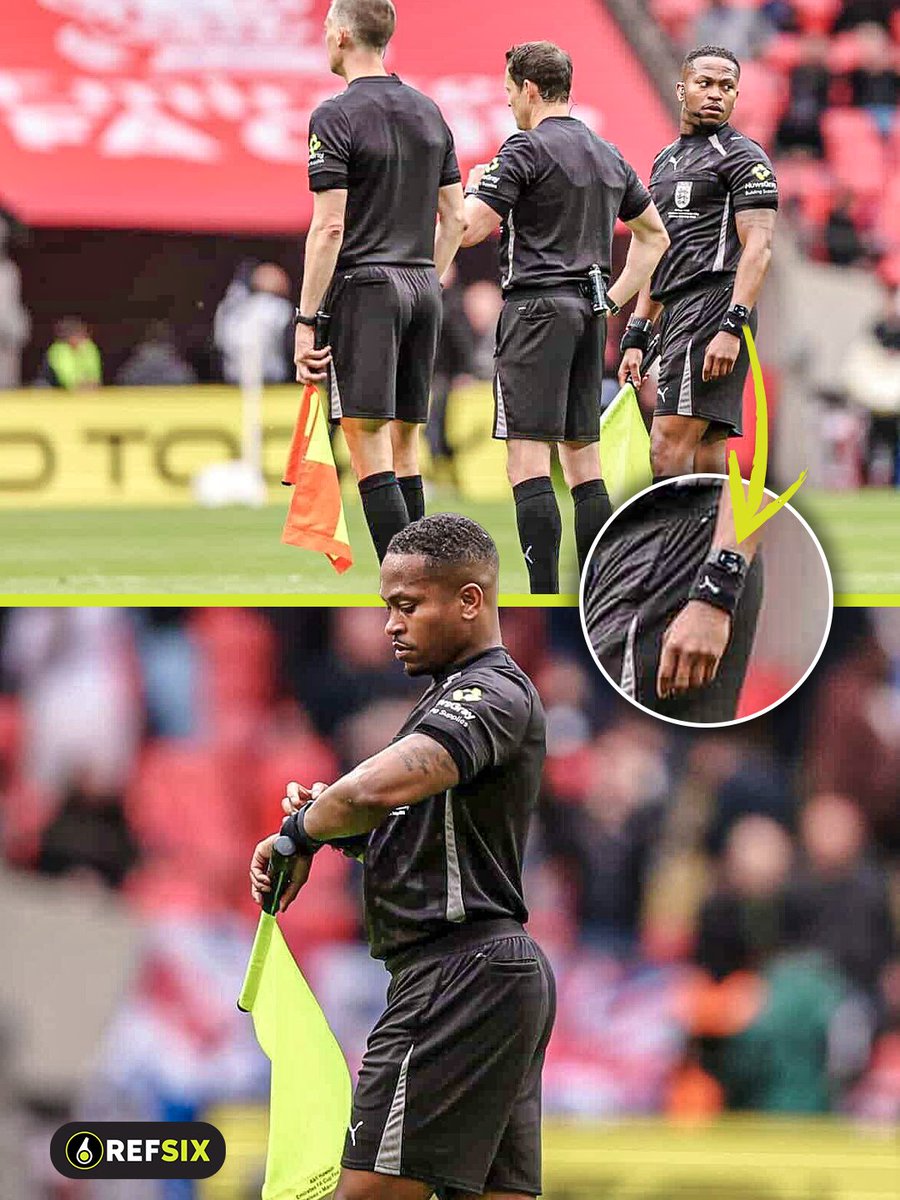 refsix's tweet photo. On the 16th May, Akil Howson, made history by becoming the first black official to feature in an FA Cup final when he assisted Darren England as Manchester City won the FA Cup vs Chelsea. We're honoured he chose to use REFSIX in such a historic match! ⌚ https://t.co/QeKa9VO6Xf
