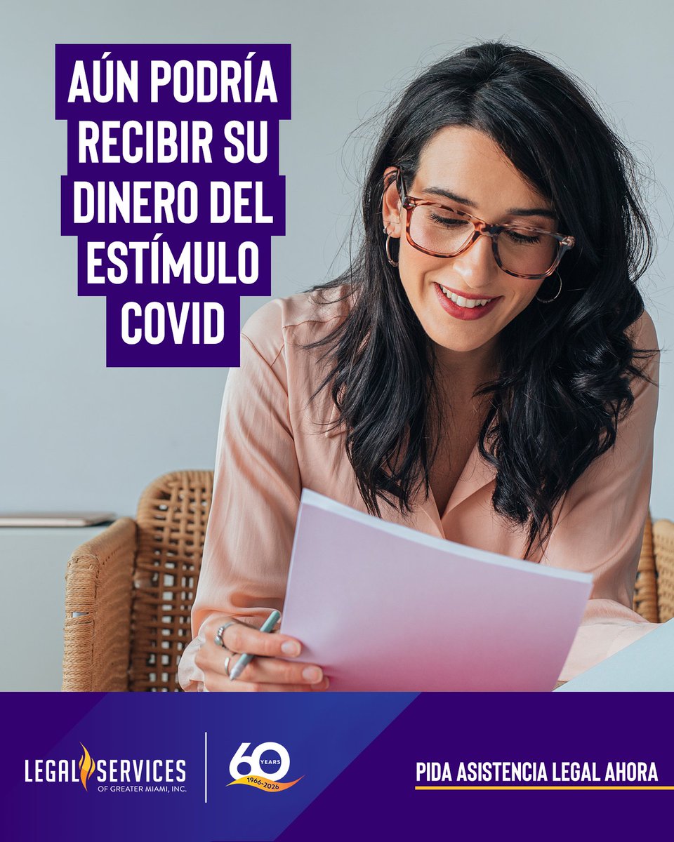 _LSGMI_'s tweet photo. ¿No recibiste tu pago completo de estímulo por COVID?

Legal Services of Greater Miami podría ayudarle a recuperar el dinero que aún podría adeudarle.

Si no recibió todos sus pagos de 2020 o 2021, nuestros abogados pueden revisar su situación y determinar si podría ser elegible para solicitar un reembolso conforme a la ley.

⏰ Fecha límite para presentar: 10 de julio de 2026

📅 Contáctenos antes del 26 de junio de 2026

Para ver si califica para asistencia legal gratuita, solicite aquí: https://t.co/wDm60Bs9hK