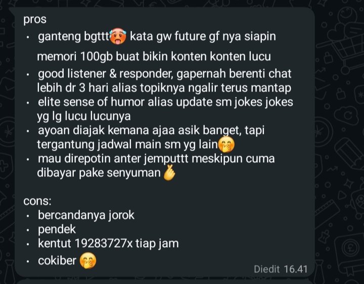 daekhl's tweet photo. jangan seriysserius lah gse 

mksash ia yg sudah mnewajab https://t.co/c605DVuHys