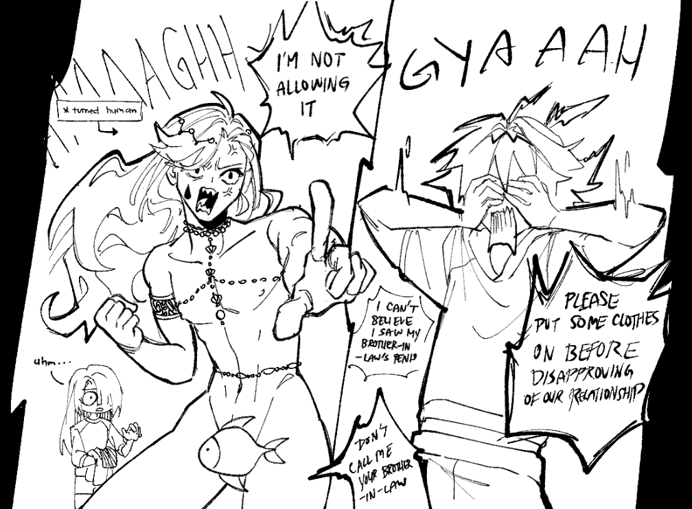 ilikhain's tweet photo. Lionfish Mermaid AU

Found an old silly comic of Gaming and merLyney https://t.co/FO5UCLRZ0y