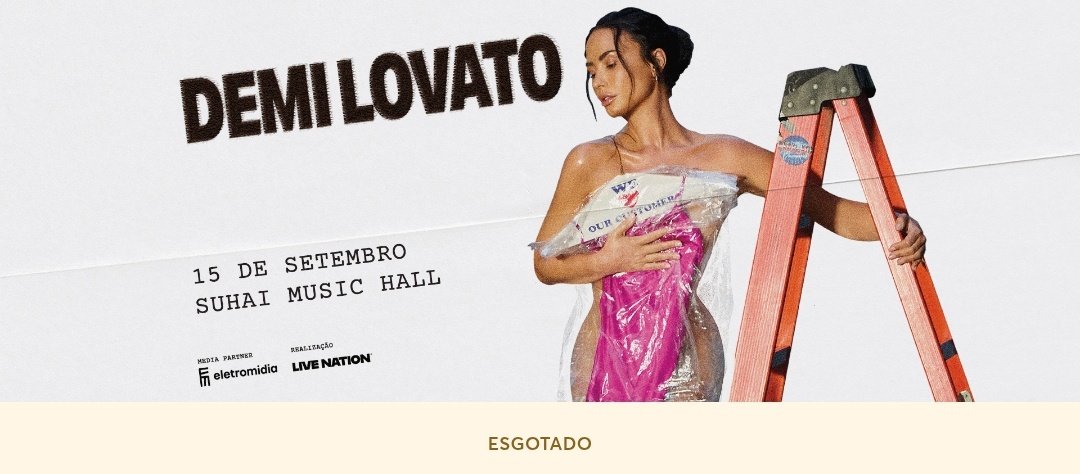 portallovato's tweet photo. Chocando NINGUÉM, o show solo de Demi Lovato em São Paulo está ESGOTADO! https://t.co/8BBb1NDuhm