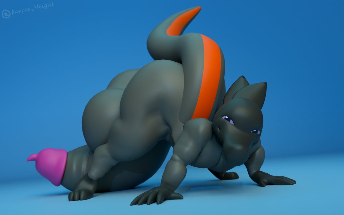 Farran_Height's tweet photo. A quickie render of another character from @chronocelebi1 showcasing their *big* smug salandit lad. 🦎🦎🦎

Model: @MonnoDev https://t.co/txYgQpDE1d