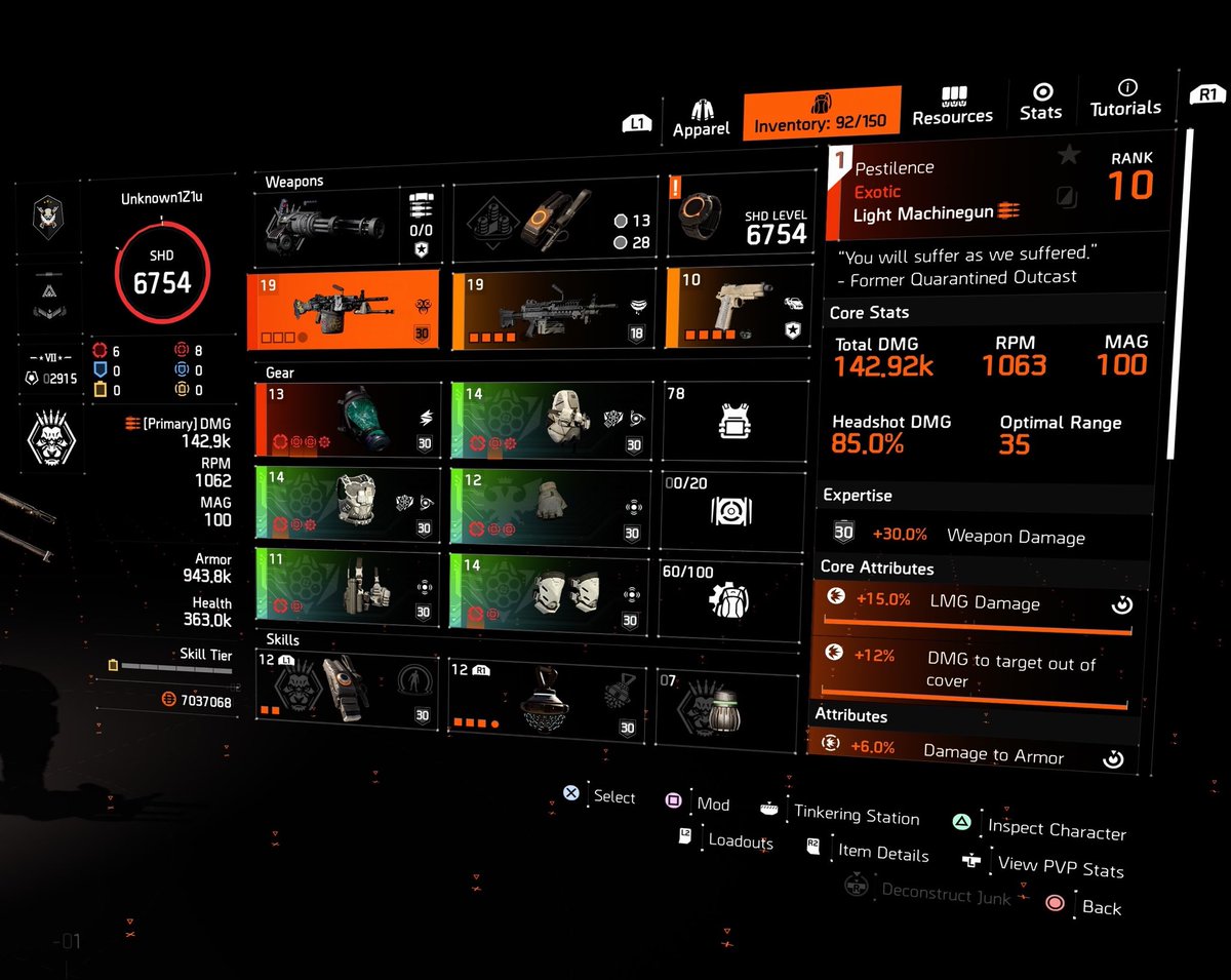 Unknown1Z1's tweet photo. Finally finished my PvE setup for @TheDivisionGame

Full build prototyped with Amalgam + Echo augments
🟠 Pestilence
🟠 Military MK46 w/ Frenzy

Clears Escalation Tier 10 with ease 😮‍💨

#TheDivision2 #Division2 #TheDivision #PvE #BuildGuide #Escalation #Pestilence #EndgameBuild https://t.co/yQ7AixIsCZ