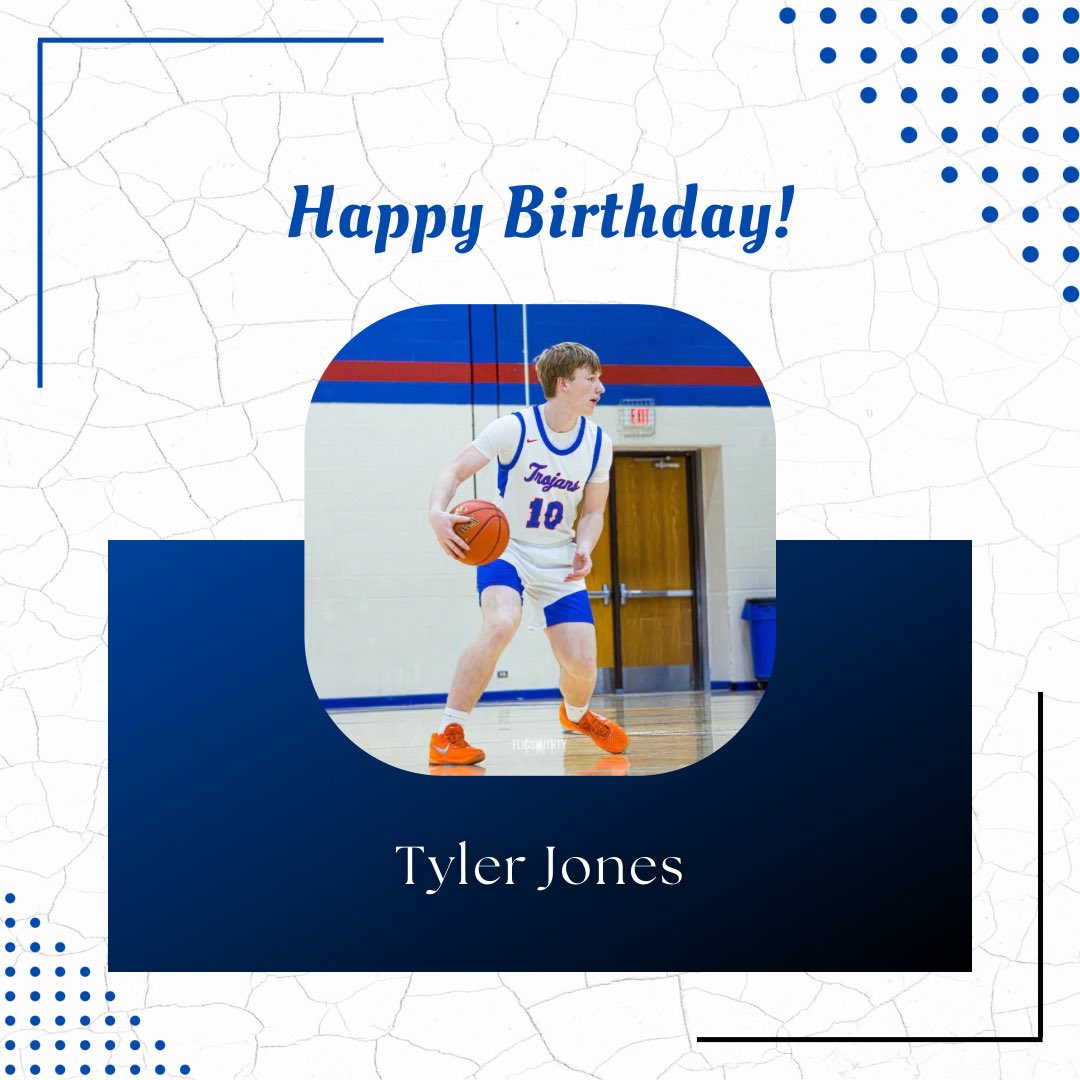 AndoverHoops's tweet photo. 𝐇𝐚𝐩𝐩𝐲 𝐁𝐞𝐥𝐚𝐭𝐞𝐝 𝐁𝐢𝐫𝐭𝐡𝐝𝐚𝐲 to junior guard, Tyler Jones‼️🎉

Sorry we missed you yesterday!

#CloudCity | 🥳🔵 | #AndoverHoops https://t.co/z7GJ3e8fDR