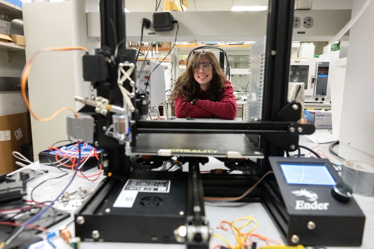 PittEngineering's tweet photo. Now in his third year as a chemical engineering student, Jonathon (Jack) Bender (@ChemePitt) can be found, quite literally, all over Benedum Hall – mentoring, making rubies, or even transforming a 3D printer. https://t.co/por1bNO1c3 https://t.co/fQ4atDyQb1