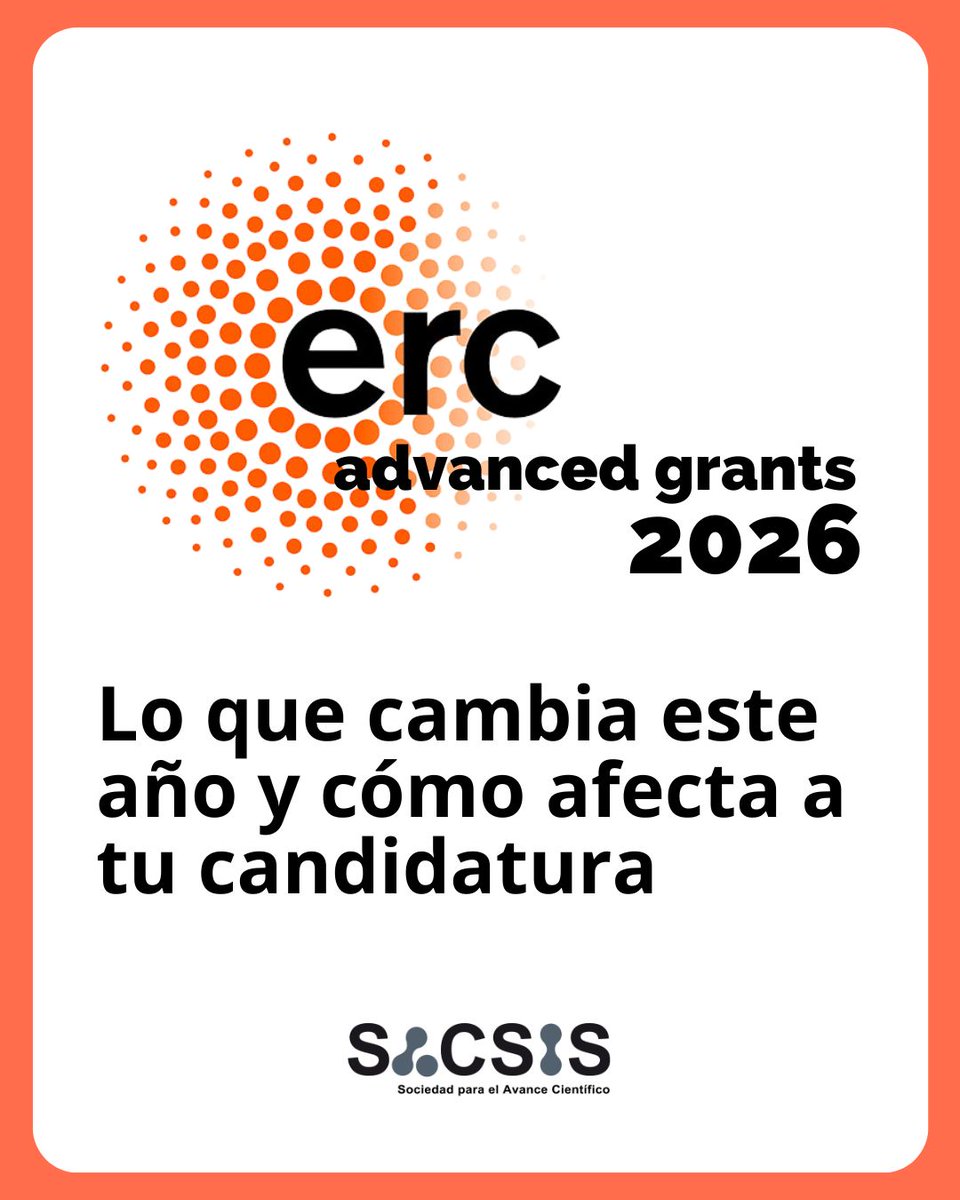 eSACSIS's tweet photo. La ERC Advanced Grant 2026 abre hoy 28 de mayo. Este año la propuesta se ha reorganizado por completo. Primero la visión científica, luego la metodología. El orden importa. 👇
https://t.co/rSQV0sNVXP

#ERC #HorizonEurope https://t.co/pF1Qzwal04