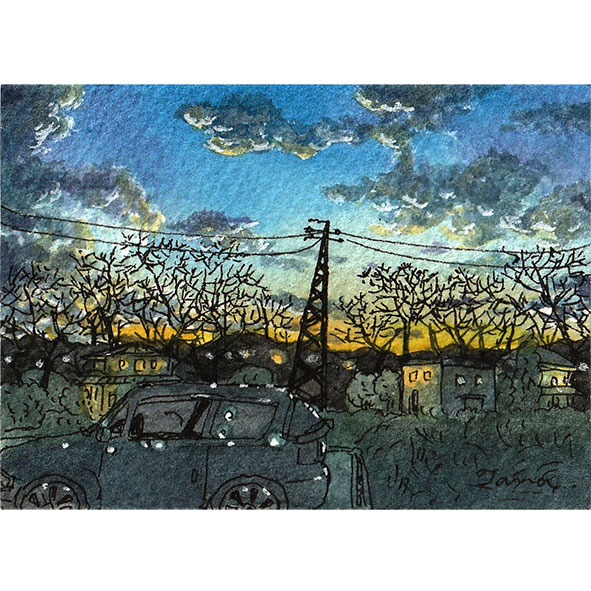 kuritamako's tweet photo. 名刺サイズで描きました～。

#ペンスケッチ　#TAMAのペンスケッチ教室　#skydrawing https://t.co/6h8c6npnzx