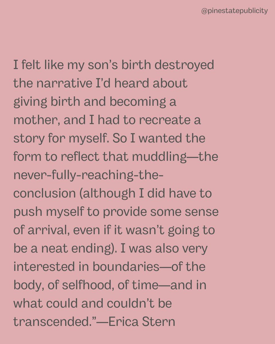 PineStatePub's tweet photo. "Writing allowed me to articulate the contradiction: I was desperate to parent my baby, I loved him completely, and also, somehow, I wanted a redo." @ericasternwriter for AGNI

https://t.co/P4rFoDZZ8V https://t.co/ytT6q4RWP9