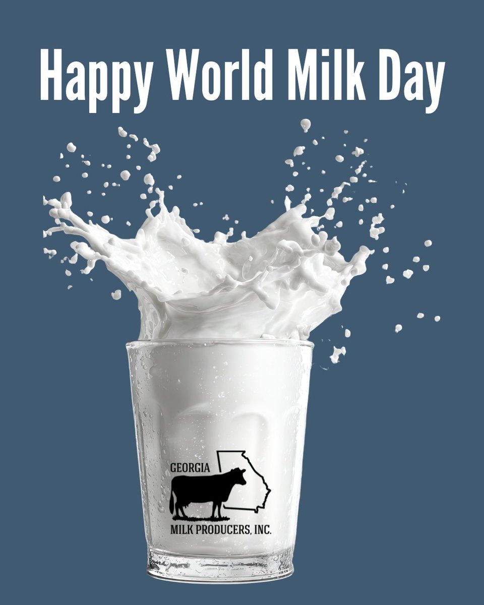 GaMilkProducers's tweet photo. What better way to kick off June Dairy Month than with World Milk Day? Georgia dairy farmers work  every day to provide  fresh, nutritious milk to families across Georgia and beyond. Take a moment today to celebrate with an ice-cold glass of milk! 
#junedairymonth #gamilk https://t.co/j6idY44eyI