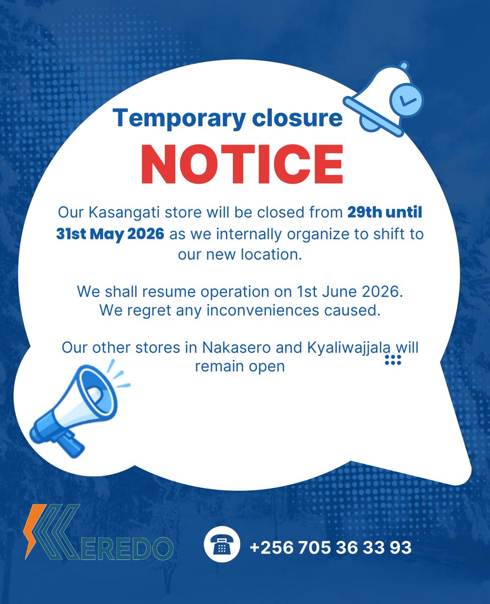KeredoElectric1's tweet photo. Our Kasangati and surrounding areas customers, take note! https://t.co/fUHTsz3DhU