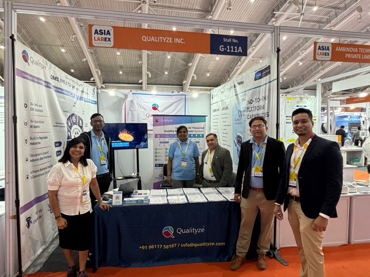 qualityze's tweet photo. Day 2 at Asia Labex was electric!  We were busy showcasing our AI-powered QMS with live demos. Seeing those "aha!" moments was incredibly rewarding.

Thank you to everyone who stopped by!
Missed us? We still have one day left—will you be joining us tomorrow? 

#AsiaLabex #QMS https://t.co/zwJ1O5VKrv