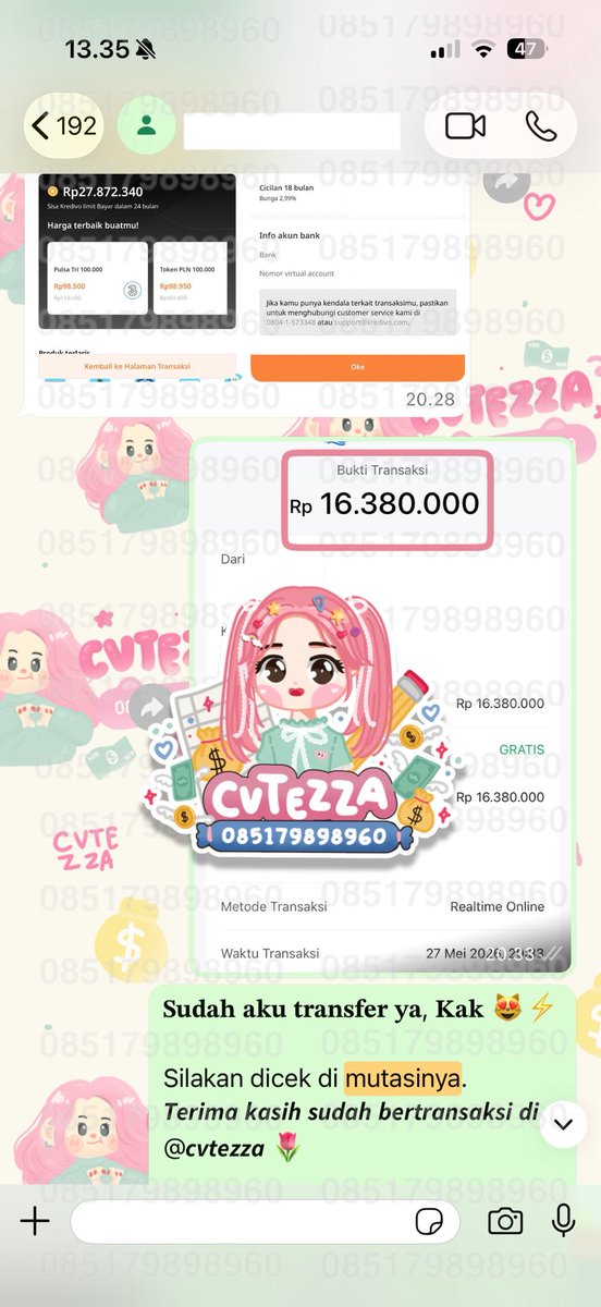 zaadimanamana's tweet photo. 📣 BIG NOMINAL 2026

📆 27 MEI 2026
MASUK 𝐊𝐑𝐄𝐃𝐈𝐏𝐀𝐖 𝟏𝟖.𝟎𝟎𝟎.𝟎𝟎𝟎✨

⏱️ 20:28 ⇢ Done Payment 
⏱️ 20:33 ⇢ Cair Ke Rekening

 1OO% Trusted since 2022 👋🏻😍  cair sat set hitungan menit 📢✨ https://t.co/ObH7Odo8nY