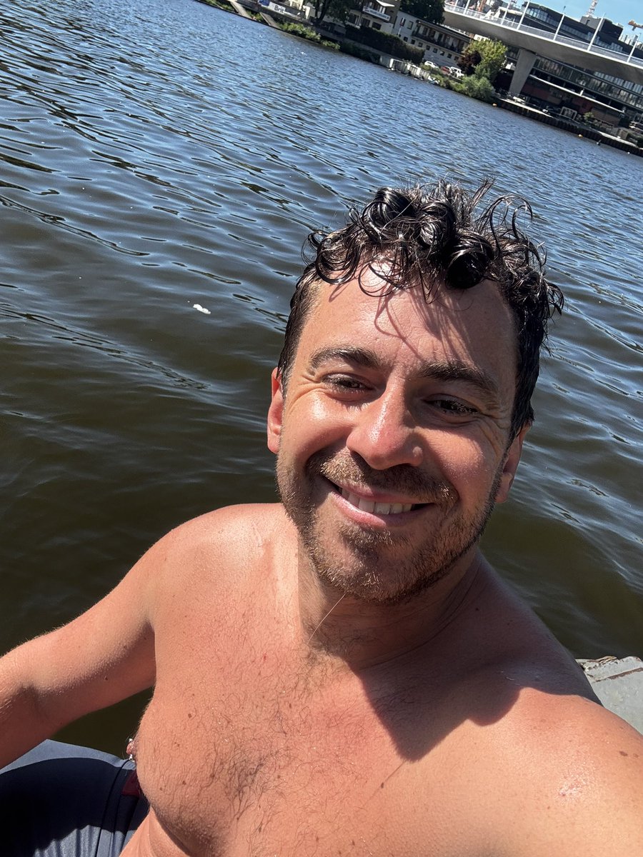 ash1191's tweet photo. Celebratory jump in the river in Prague #cpfc https://t.co/pBKHXwgkJJ