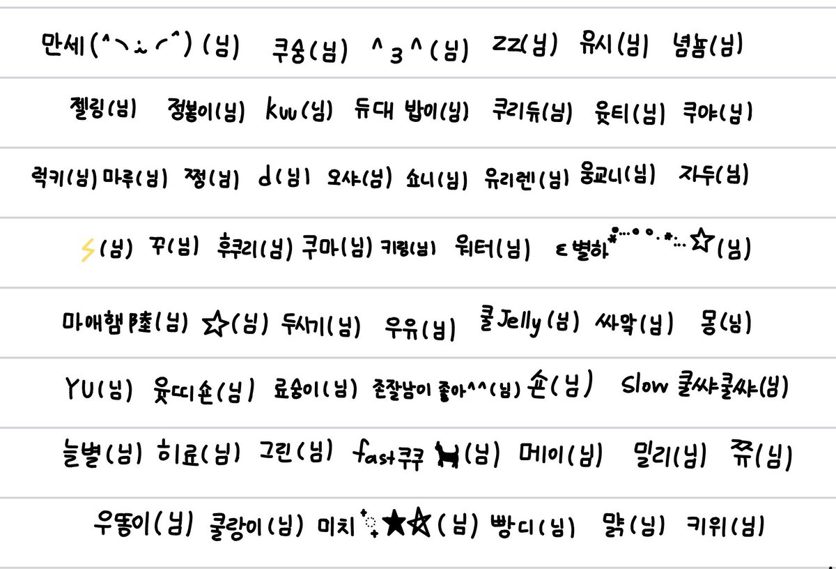 shean_0221's tweet photo. 트친들 이름쓰는거 아직 안늦었다고 해줘!!!
보기 편하게 동갑/연하 언니들 나눠서 올림ㅎㅎ

뒤에 존칭 붙은 분들은 저랑 친해지기!!😁🩷 https://t.co/1WeM0MRneA