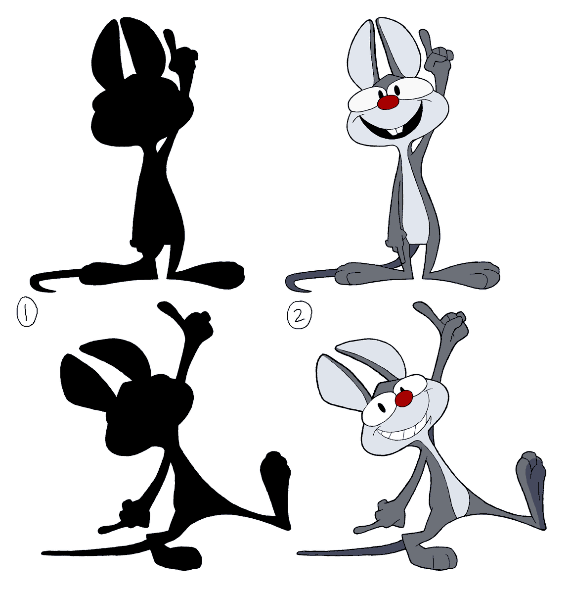 ToonyDays's tweet photo. It's important to make sure you have a strong and readable silhouette of your character for all frames. This ensures your design is recognizable at a first glance without needing to rely on internal details.  A good test is to fill your character in black and see if it's clear. https://t.co/2bQaw0rthL