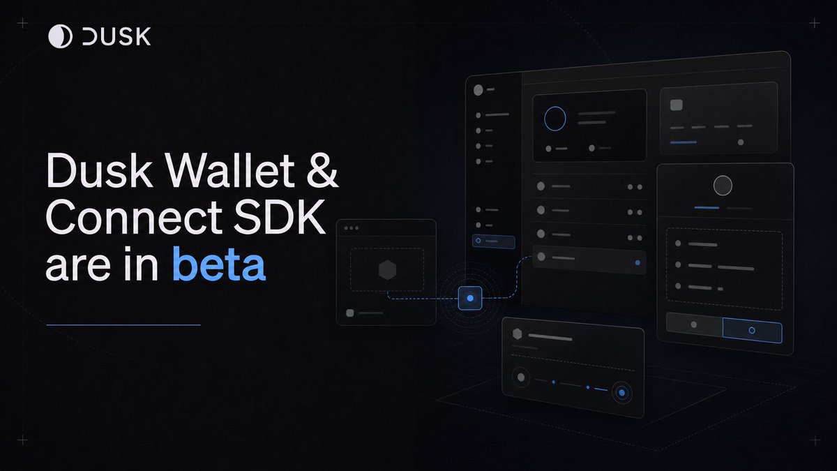 DuskFoundation's tweet photo. Big unlock for the Dusk ecosystem.

Dusk Wallet and Dusk Connect SDK are now in beta.

A familiar browser wallet flow for privacy first, compliant finance and RWA dApps on Dusk.

Chrome and Firefox builds are in review.

Repo links below ↓ https://t.co/GLoCOyubrL