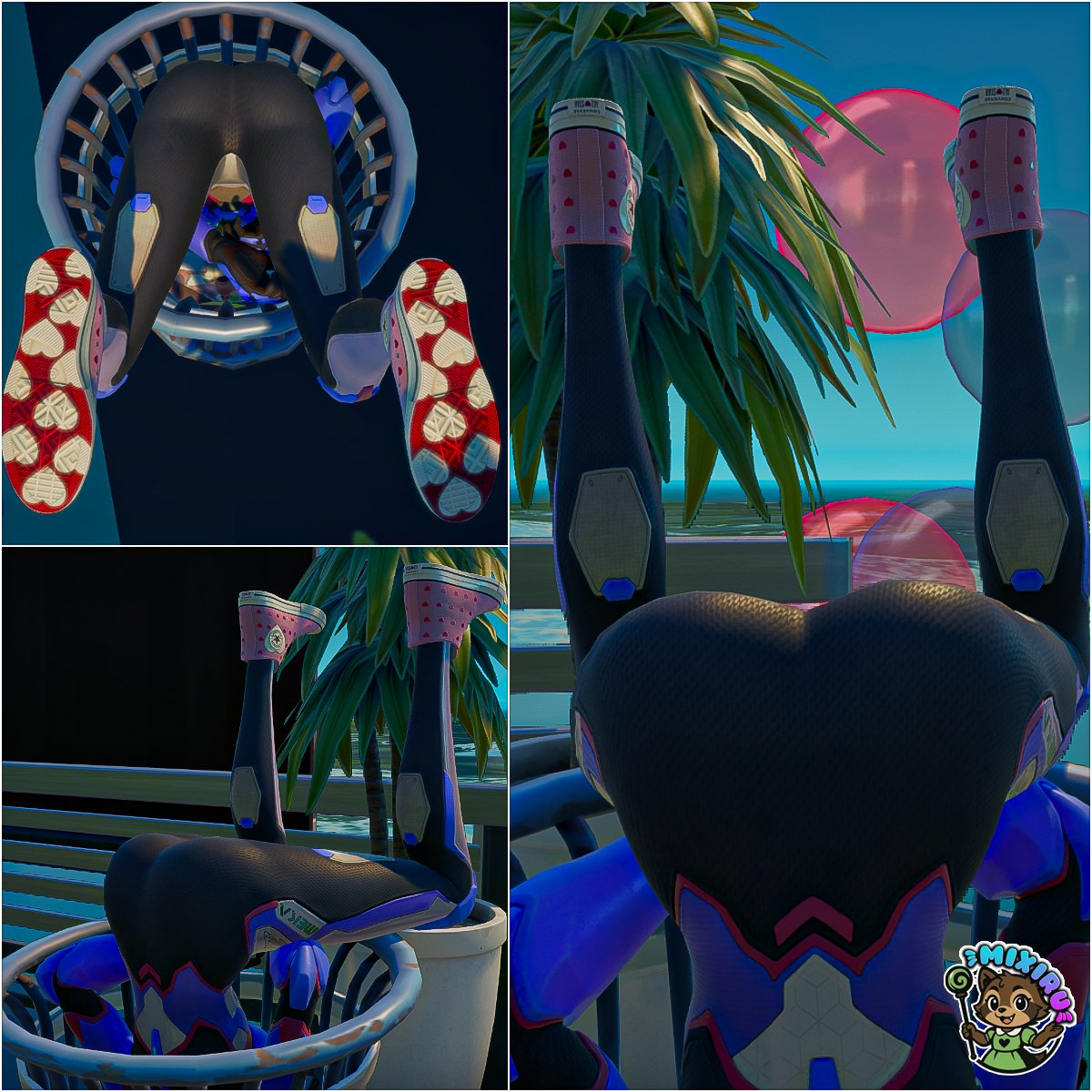 Mixirux's tweet photo. Dva in the trash  
#Fortnite #thicc #overwatch #Dva https://t.co/yjOHLVMhNK