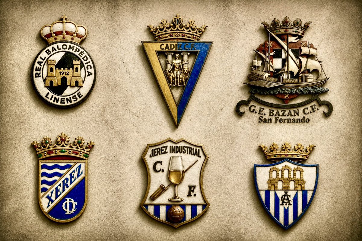 antonio117011's tweet photo. Objetivamente, cuál podría ser el escudo más bonito del fútbol provincial. He seleccionado seis que a mí me gustan mucho. https://t.co/EN0lw5jrPx