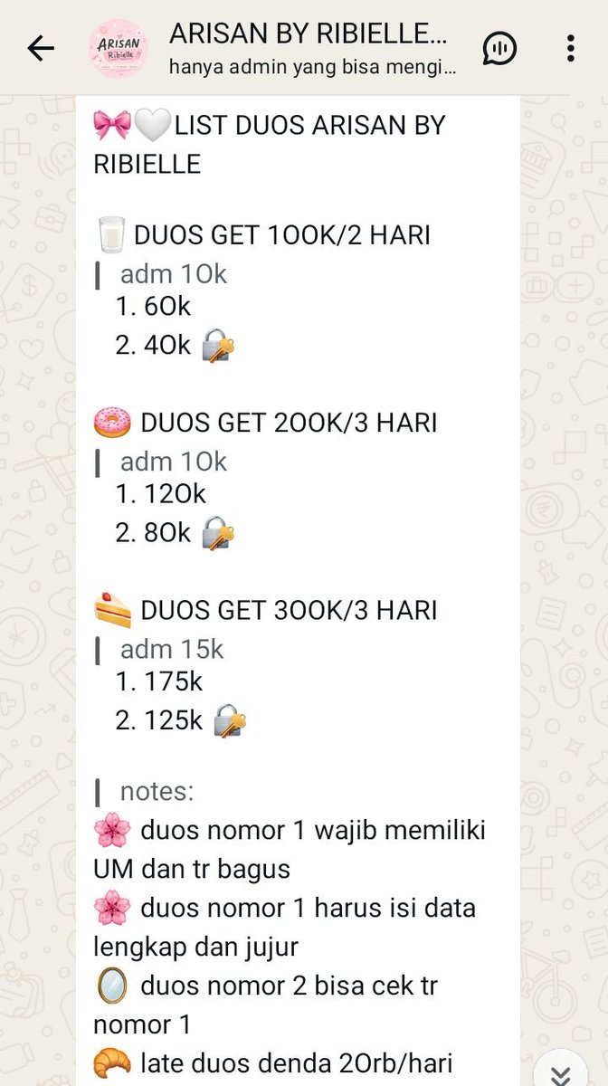 tikkiux's tweet photo. avail duos nomor 1 yang mau ajuin bisa join ke Arisan By Ribielle , wajib tr bagus dan ada UM. bisa take mendatar dulu ya buat UM 💓🌷 #arisan #zonauangㅤ https://t.co/02lBrFSnic
