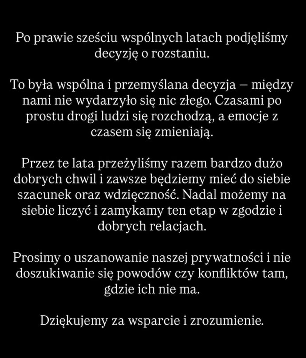 naczasienews's tweet photo. 💔Żabson i Lila się rozstali. 

IG: lilajanowska https://t.co/IOf7ssy36l