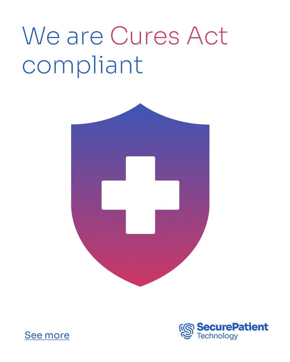 SecurePatientIT's tweet photo. What does full Cures Act compliance mean for your care team? Access, innovation, and trust — all secured. #CuresAct #Compliance #ONC
https://t.co/TCUMj93pdO https://t.co/l8xV4TgooM