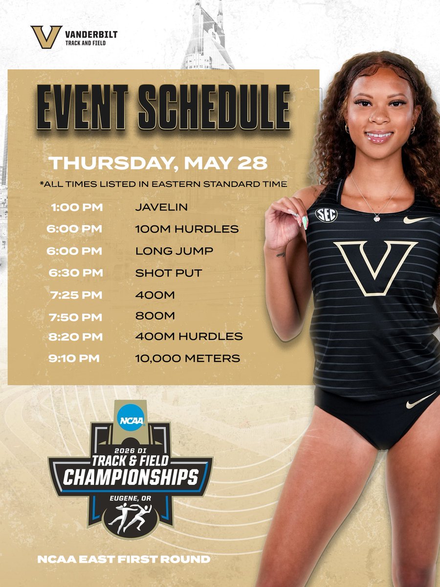 vandyxctrack's tweet photo. 𝐌𝐄𝐄𝐓 𝐃𝐀𝐘  

🆚 | NCAA East First Round
📍 | Lexington, Kentucky
💻 | ESPN+ 
📊 | https://t.co/MU2mpGXa1z

#AnchorDown https://t.co/mCXujwtCvz