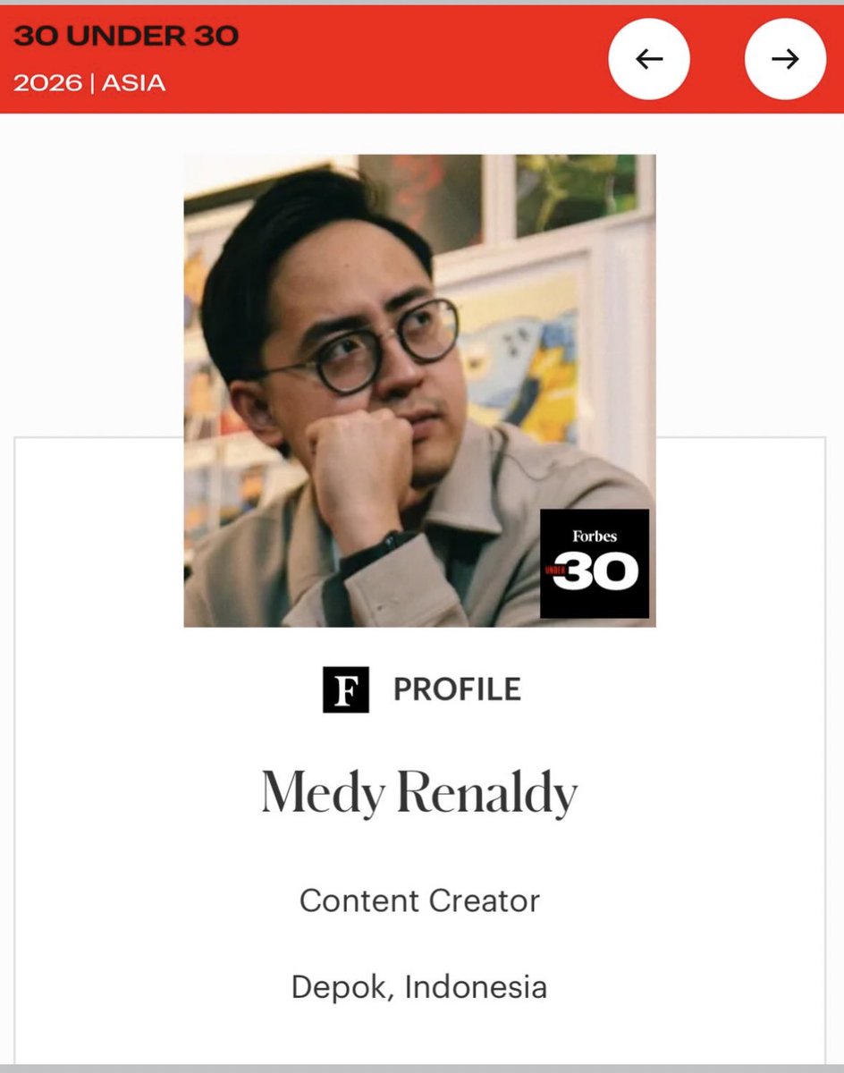 insidefolkative's tweet photo. No Na, Medy Renaldi, Erika Richardo dan Tiara Andini berhasil masuk ke Forbes 30 Under 30 Asia 2026. https://t.co/meu2vPzKC5