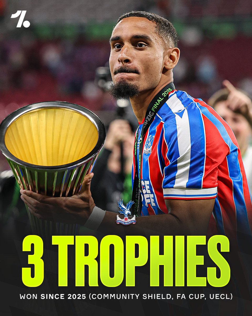 OneFootball's tweet photo. Since the start of 2025, EIGHT different Premier League clubs have lifted a trophy...😳👏

✅ Man City
✅ Liverpool FC
✅ Chelsea
✅ Arsenal 
✅ Crystal Palace
✅ Tottenham
✅ Aston Villa
✅ Newcastle

None more so however than Crystal Palace 🏆🏆🏆