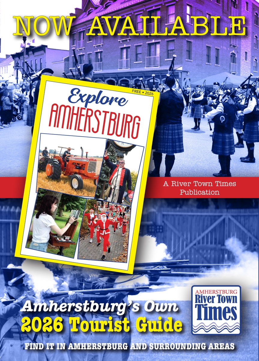 RTT_Amherstburg's tweet photo. Our "Explore Amherstburg" tourist guide is being circulated around town and in surrounding communities!
Pick one up today to find out about the spring, summer, fall and winter events in 2026!
It's also posted on https://t.co/C5MVrLZMC4. https://t.co/ArOWwIMGX5