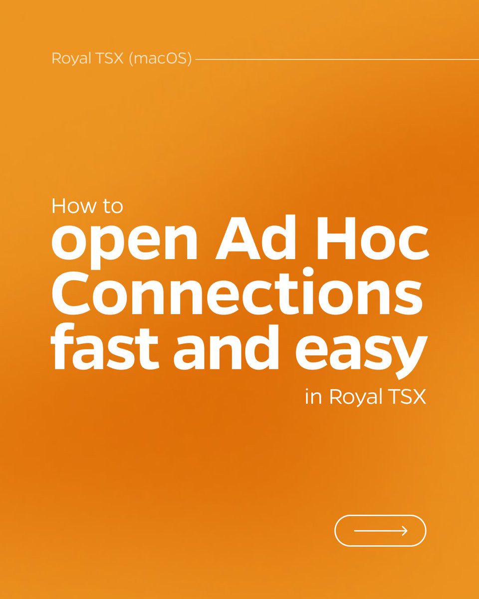 royalapps's tweet photo. How to open Ad Hoc Connections fast and easy in Royal TSX 💡 

#devops #itadmin #remotemanagement #RDP #msrdp #remotedesktop #azure #bastion #SSH #terminal #VNC https://t.co/yBX6FO2pw0