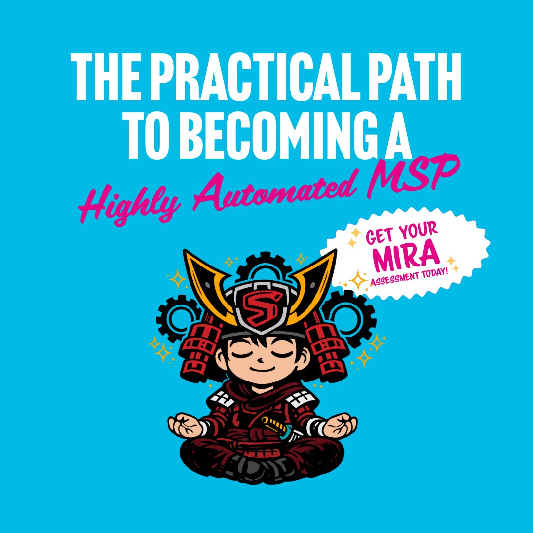 SamuraiSync's tweet photo. The Practical Path to Becoming a Highly Automated MSP.

If automation maturity is the goal, MIRA is the guide. It scores your current state, exposes gaps, and quantifies the gains of improvement.

Get your MIRA Assessment. https://t.co/RSTImb9kWO 
https://t.co/HTk079z0Mf 

#MIRA https://t.co/idEJs1wijD