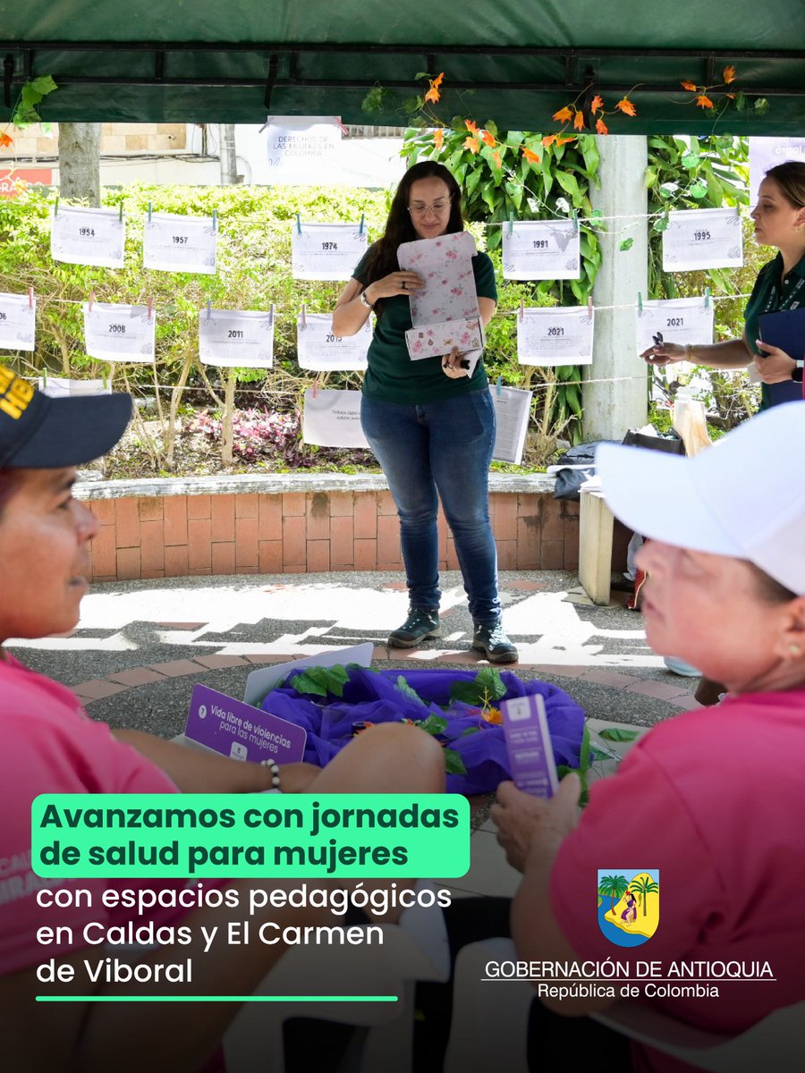 GobAntioquia's tweet photo. En el marco del Día Internacional de Acción por la Salud de las Mujeres, la Secretaría de las Mujeres de Antioquia, en articulación con Profamilia y las administraciones municipales, realiza dos jornadas de salud integral en Caldas y El Carmen de Viboral, con el objetivo de acercar servicios de orientación, prevención y atención para mujeres desde un enfoque de derechos y género.
@MujeresAnt