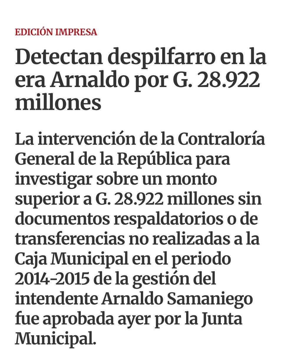 aisman6's tweet photo. Ya que estamos nunca hay que olvidar la denuncias contra Arnaldo Samaniego en su época como intendente de Asunción 

Varias denuncias fueron cajoneadas en Contraloría https://t.co/mUdlr6yc70