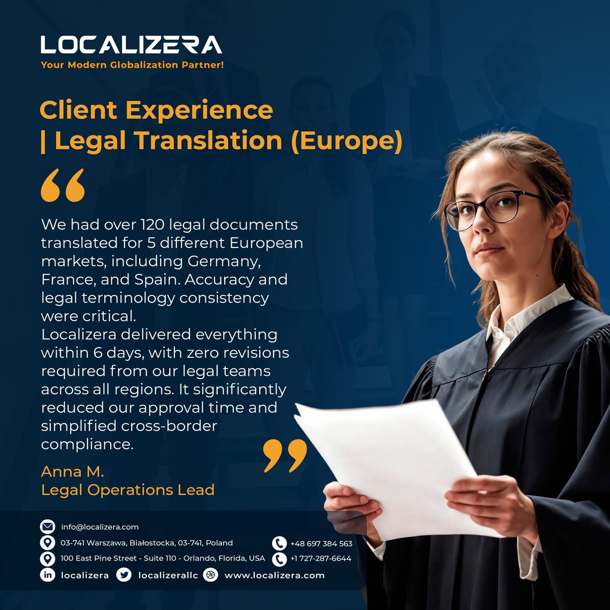localizerallc's tweet photo. Legal translation across Europe isn’t just about language. It’s about compliance, accuracy, and speed across multiple jurisdictions.
That’s why legal teams trust Localizera.
https://t.co/Qh8ULFxP3K

#LegalTranslation #EuropeanLaw #CertifiedTranslation #Compliance #Localizera https://t.co/pr8krPam0b